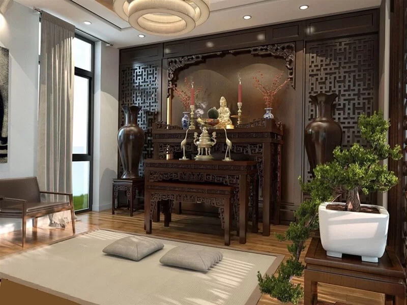 thiet ke phong tho 21 Thiết kế phòng thờ đẹp nội thất hiện đại chuẩn phong thuỷ Thiết kế phòng thờ đẹp nội thất hiện đại chuẩn phong thuỷ