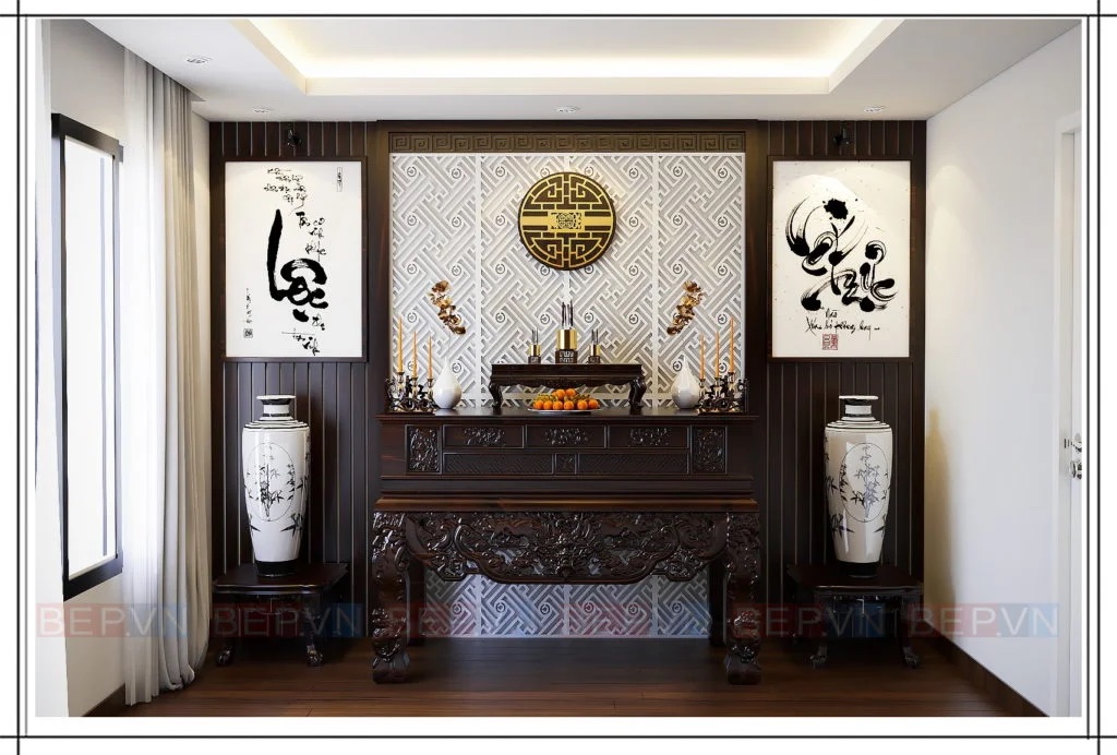 thiet ke phong tho 24 Thiết kế phòng thờ đẹp nội thất hiện đại chuẩn phong thuỷ Thiết kế phòng thờ đẹp nội thất hiện đại chuẩn phong thuỷ