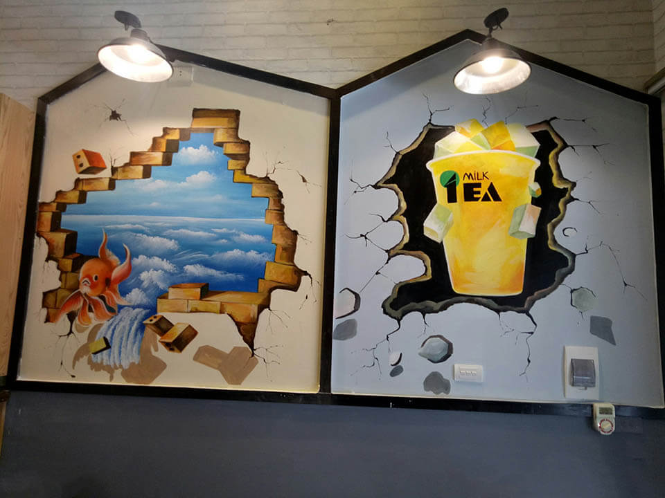 Tổng hợp 50 mẫu Vẽ tranh tường quán trà sữa đẹp trang trí hút khách