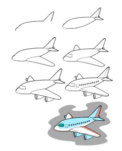 Airplane in 7 steps Hướng dẫn cách vẽ máy bay đơn giản với 7 bước ai cũng thực hiện được Hướng dẫn cách vẽ máy bay đơn giản với 7 bước ai cũng thực hiện được