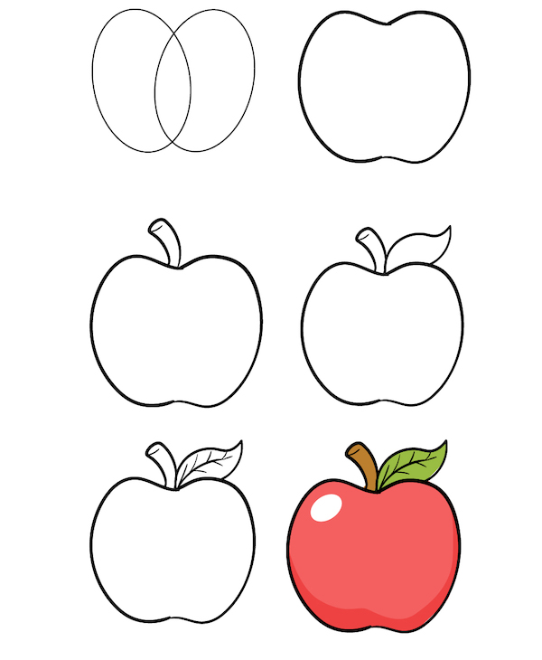 Apple in 6 steps Hướng dẫn cách vẽ quả táo đơn giản với 7 bước ai cũng thực hiện được Hướng dẫn cách vẽ quả táo đơn giản với 7 bước ai cũng thực hiện được