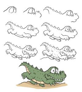 Crocodile in 8 steps Hướng dẫn cách vẽ cá sấu đơn giản với 8 bước ai cũng thực hiện được Hướng dẫn cách vẽ cá sấu đơn giản với 8 bước ai cũng thực hiện được