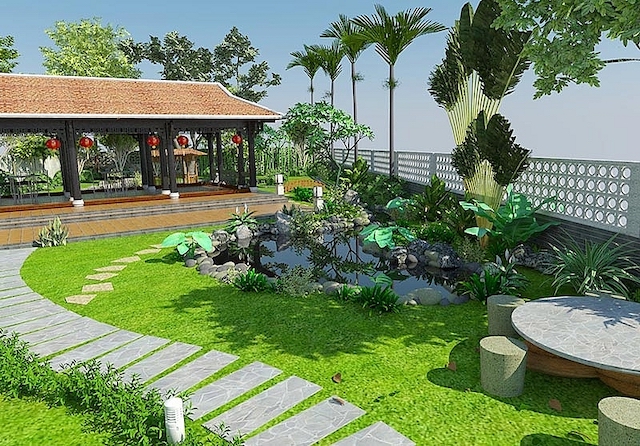 1001+ mẫu thiết kế sân vườn trước nhà đẹp “hot” nhất 2023